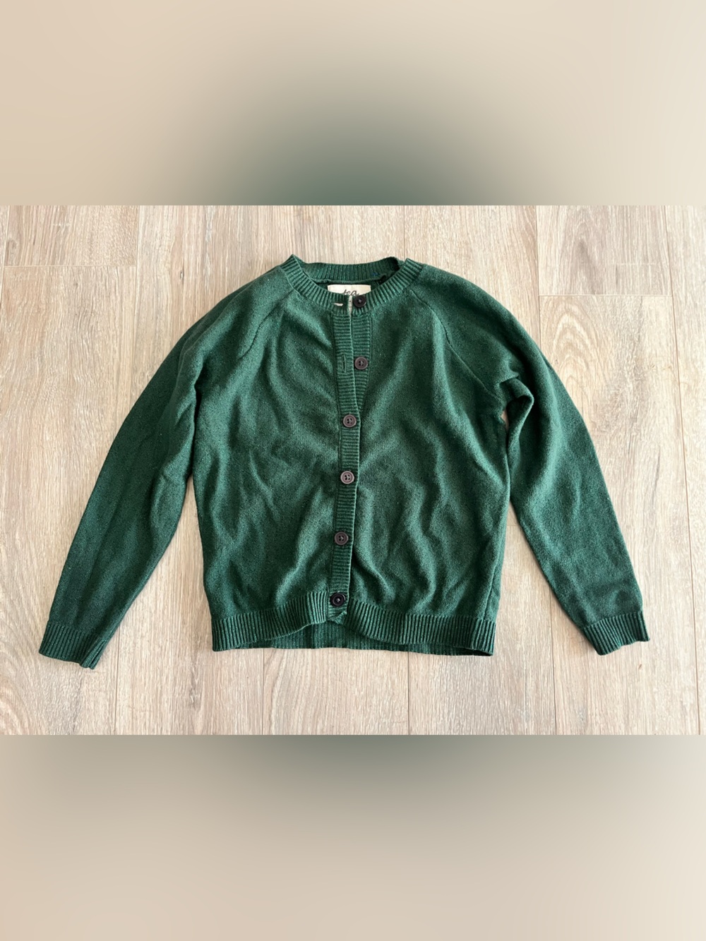 Tea Collection Girl’s Sparkle Cardigan Pine Needle Green - Size Medium (6-7)